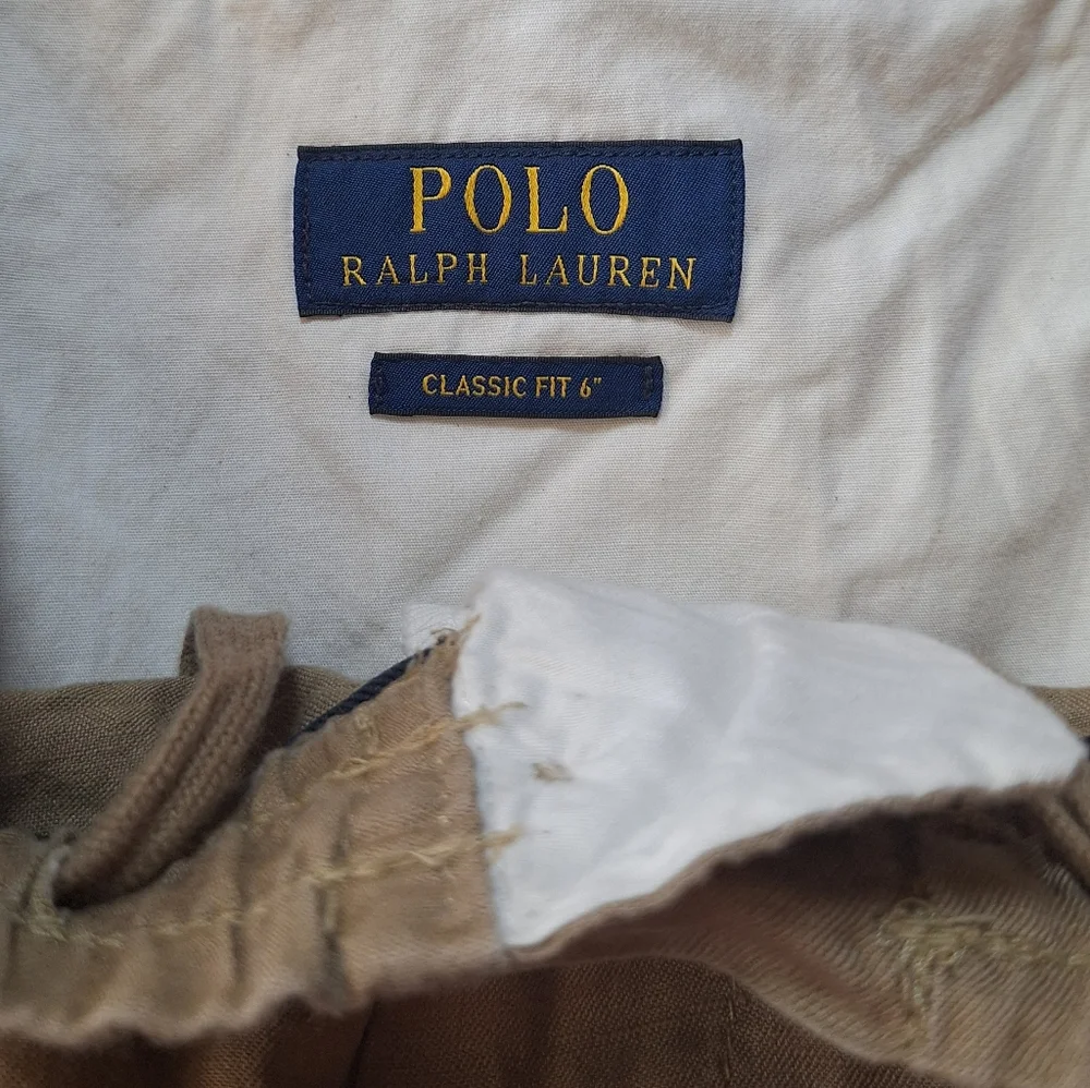 Polo Ralph Lauren Classic Fit Mens XL Beige Elastic Waist Shorts with Drawstring